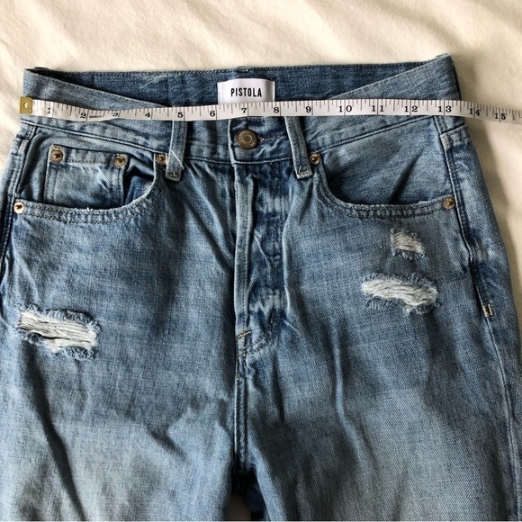 Pistola Distressed High Waisted Straight Leg Jeans - Picture 8 of 9